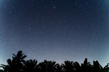 time lapse starry sky near phuket sea