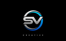 SV Letter Initial Logo Design Template Vector Illustration