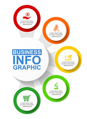 Leinwandbilder - Infographic vector template for presentation, chart, diagram, graph, business concept with 5 options.