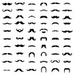 Collection of black and white moustache vector. 