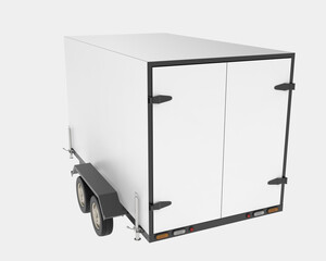 Wall Mural - Cargo trailer isolated on background. 3d rendering - illustration