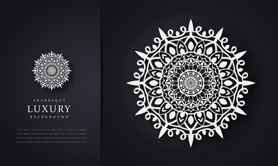 Wall Mural - Vector vintage visiting card set. Floral mandala pattern and ornaments. Oriental design Layout. Islam, Arabic, Indian, ottoman motifs. Front page and back page.  floral mandala relaxation 