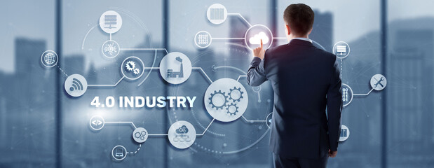 Wall Mural - Industry 4.0 - The Fourth Industrial Revolution. Business Technology concept