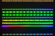 led strips colorful rgb lights on black background