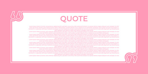 Illustration vector of quote background. Remark quote text box poster template concept. blank empty frame citation. Quotation paragraph symbol icon. double bracket comma mark. bubble dialogue banner.