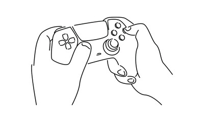 hand holding game controller vector illustration