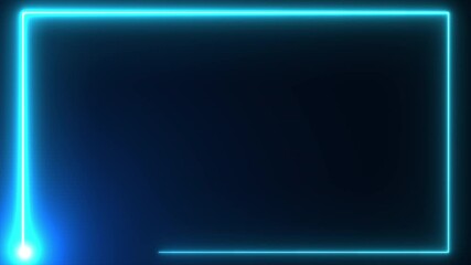 Wall Mural - blue neon border background wit flare head