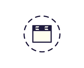 Clapperboard flat icon. Thin line signs for design logo, visit card, etc. Single high-quality outline symbol for web design or mobile app. Sign outline pictogram.