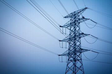 Wall Mural - Electricity tower under the sky