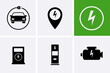 Petrol and electric station Icons set.