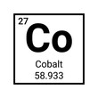Cobalt chemical element. Atom cobalt symbol periodic table