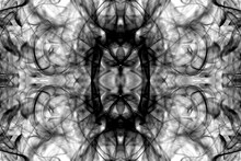 Abstract Graphics Black White Fractal Reflection Symbol, Design Effect Meditation Background
