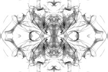 Abstract Graphics Black White Fractal Reflection Symbol, Design Effect Meditation Background