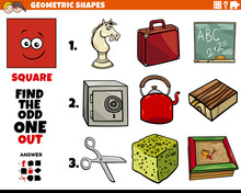 Square Shape Educational Odd One Out Task For Kids