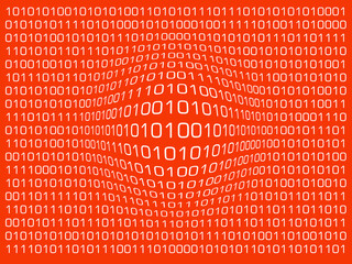 digital world. binary code with zeros and ones on a computer screen. virtual realtiy.