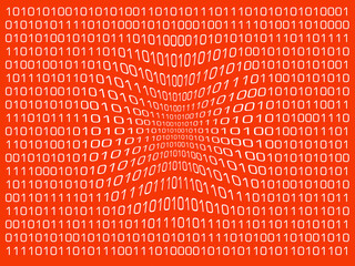 digital world. binary code with zeros and ones on a computer screen. virtual realtiy.