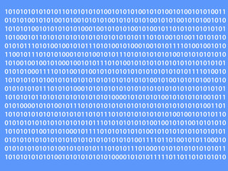 Canvas Print - Digital world. Binary code with zeros and ones on a computer screen. Virtual realtiy.