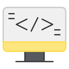 A modern design icon of computer coding 