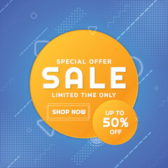 Wall Mural - sale banner party concept circle frame design