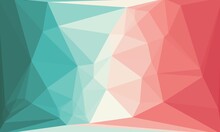 Futuristic Polygonal Background In Red, Turquoise And Red Colors