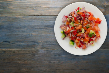 Wall Mural - vegan food. salad from vegetables