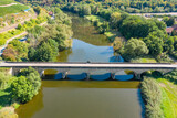 Fototapeta Łazienka - Bird's eye view of the Nahe Bridge near Oberhausen / Germany in Rhineland-Palatinate 