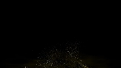 Wall Mural - 4k abstract motion background animation shining gold particles fluid flow fluctuating in space