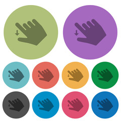 Sticker - Right handed move down gesture color darker flat icons