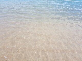 Photographing the beauty of the clean water and water surface of the sea