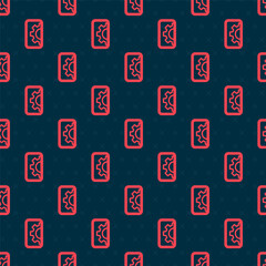 Red line Software, web development, programming concept icon isolated seamless pattern on black background. Programming language and program code on screen mobile. Vector
