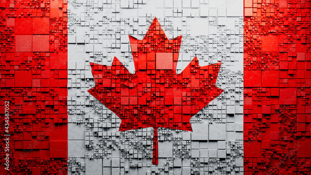 Flag of Canada rendered in a Futuristic 3D style. Canadian Innovation ...