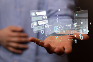Interface web application in hand