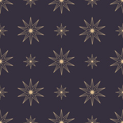 hand drawn seamless pattern of decorative stars. abstract celestial space vector. christmas star ico