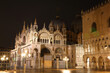 Night view of the Cathedral of San Marco. Venice