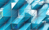 Fototapeta Perspektywa 3d - Fondo abstracto con cuadrados o cubos en tono azul. Diseño moderno geométrico con lineas.