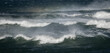Oceans waving breaking in storm at sea 