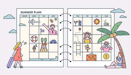 Wall Mural - travel diary concept poster. flat design style minimal vector illustration.