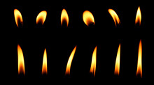 Candle Flame Is Burning Isolated