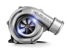 Automobile Turbo. Turbocharger Car Auto Part 3D