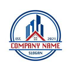 Sticker - real estate logo , building vector