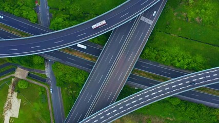 Canvas Print - 高速道路の空撮　ジャンクション