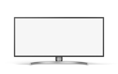 Poster - computer monitor display with blank white LED screen isolated