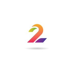 number 2 colorful logo design icon inspiration