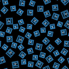 Sticker - Line Broken window icon isolated seamless pattern on black background. Damaged window. Beaten windowpane concept. Vandalism. Vector