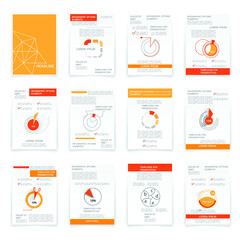 Brochure for business reports, cover layout and infographics