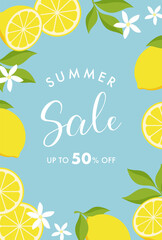 vector background with lemons for banners, cards, flyers, social media wallpapers, etc.