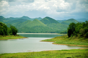 Beautiful scenery of Kaeng Krachan Reservoir, Petchaburi, Thailand