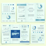 Fototapeta  - Brochure for business reports, cover layout and infographics