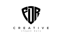 FDR Letter Creative Logo With Shield	