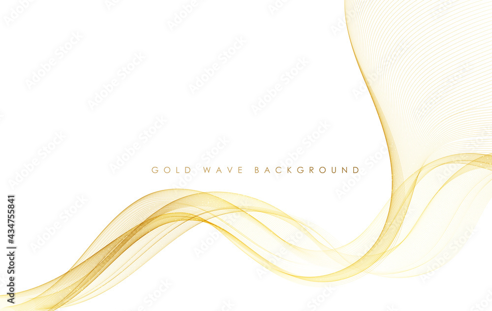 Vector abstract colorful flowing gold wave lines isolated on white ...